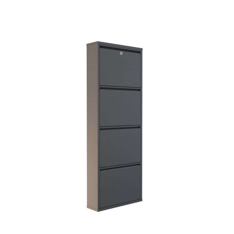 Shoe Cabinet Locking 4 Piece Metal - Anthracite Anthracite