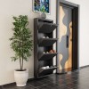 Shoe Cabinet Locking 4 Piece Metal - Anthracite Anthracite