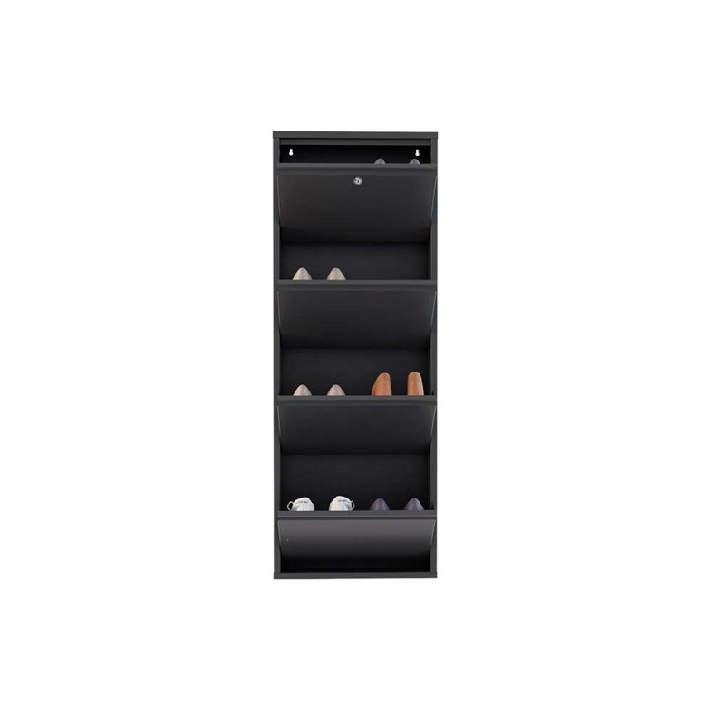 Shoe Cabinet Locking 4 Piece Metal - Anthracite Anthracite