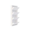 Shoe Cabinet Locking 4 Piece Metal - White White