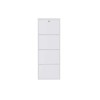 Shoe Cabinet Locking 4 Piece Metal - White White
