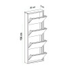 Shoe Cabinet Locking 4 Piece Metal - White White