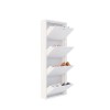 Shoe Cabinet Locking 4 Piece Metal - White White