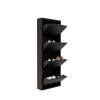 Shoe Cabinet Locking 4 Piece Metal - Black Black