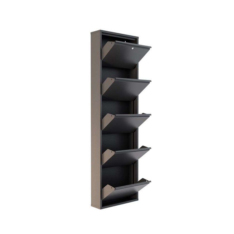 Shoe Cabinet Locking 5 Piece Metal - Anthracite Anthracite