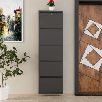 Shoe Cabinet Locking 5 Piece Metal - Anthracite Anthracite