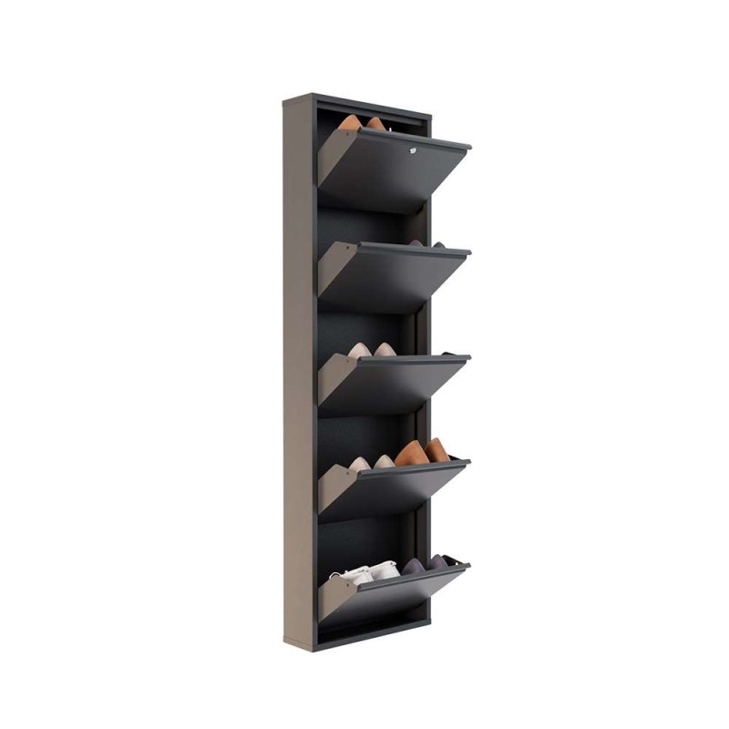Shoe Cabinet Locking 5 Piece Metal - Anthracite Anthracite