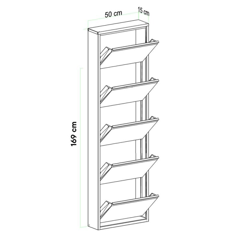 Shoe Cabinet Locking 5 Piece Metal - White White