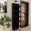 Shoe Cabinet Locking 5 Piece Metal - Black Black