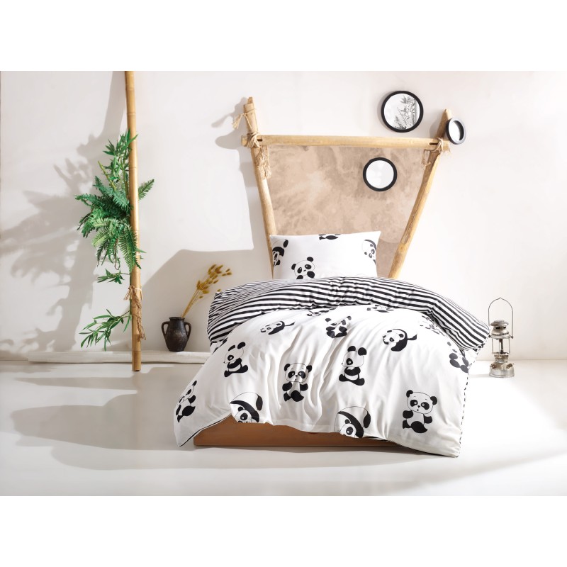 Lessentiel Single Quilt Cover Set Panda Black
White