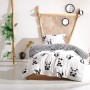 Single Quilt Cover Set Panda Black
White