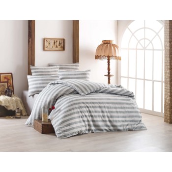 Single Quilt Cover Set Hook - Grey Grey
