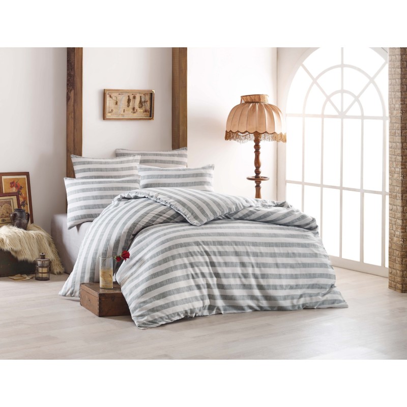 Lessentiel Single Quilt Cover Set Hook - Grey Grey