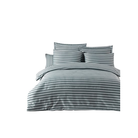 Double Duvet Cover Set Water Yollu Saten - Green Green Lessentiel Double Duvet Cover Set Water Yollu Saten - Green Green