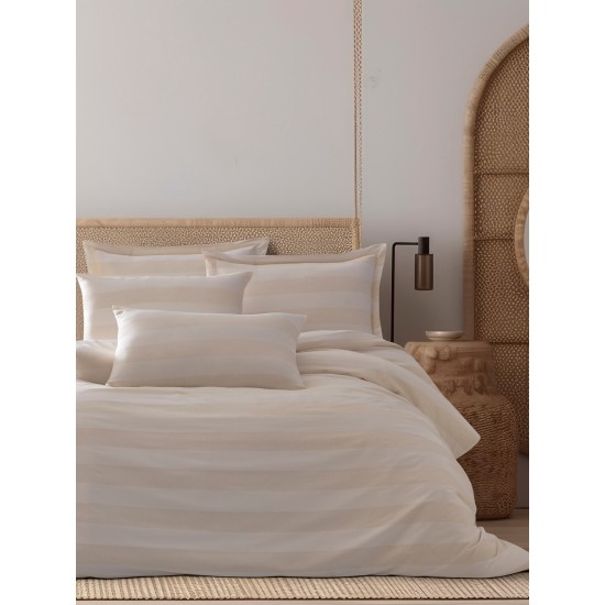 Lessentiel Double Duvet Cover Set Max Yollu Saten - Beige Beige