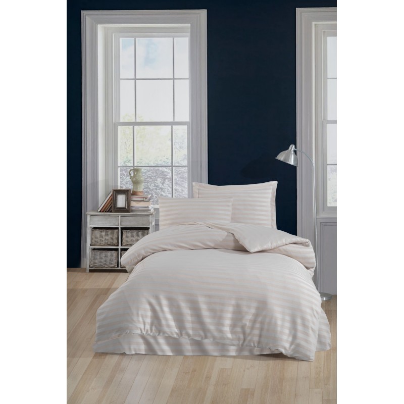 Lessentiel Single Quilt Cover Set Water Yollu Saten - Beige Beige