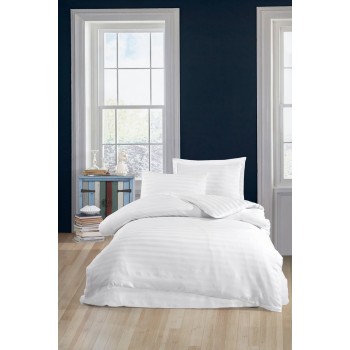 Single Quilt Cover Set Water Yollu Saten - White White