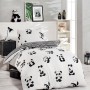Single Duvet Cover Set Panda - Black Black
White
