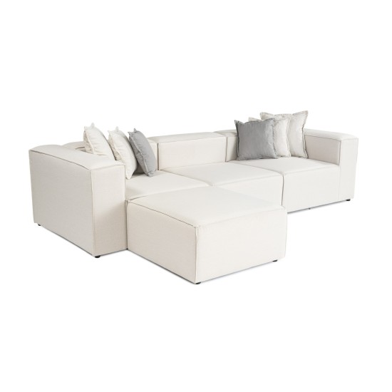 Corner Sofa Frida 4 - Ecru Ecru Atelier del Sofa Corner Sofa Frida 4 - Ecru Ecru