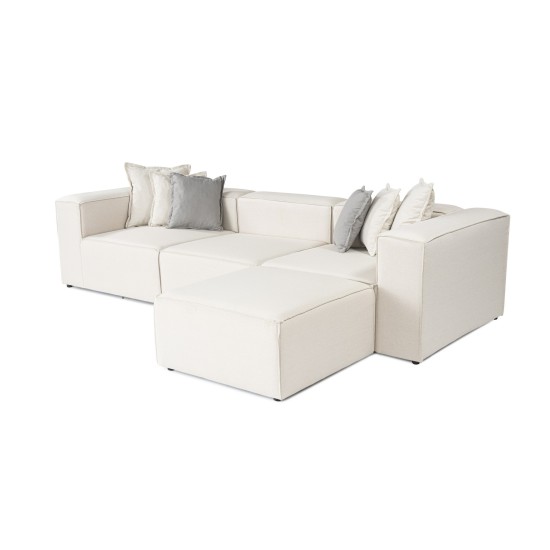 Corner Sofa Frida 4 - Ecru Ecru Atelier del Sofa Corner Sofa Frida 4 - Ecru Ecru