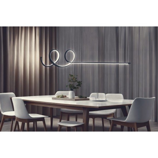 Chandelier Waterwave - Black Body, White Light Black Opviq Chandelier Waterwave - Black Body, White Light Black