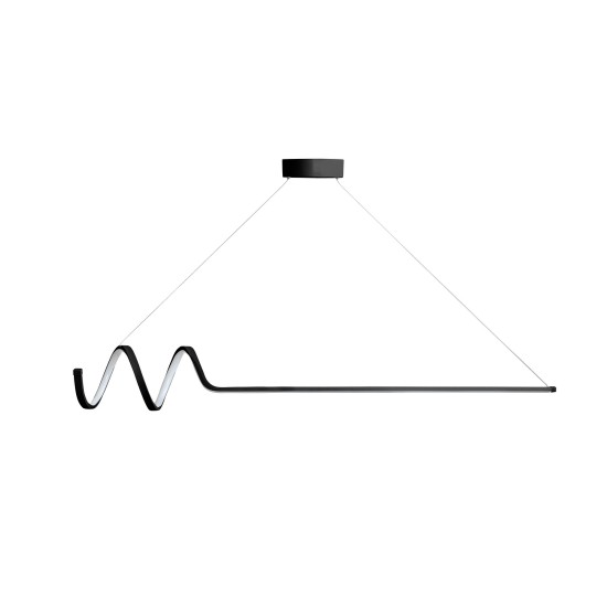 Chandelier Waterwave - Black Body, White Light Black Opviq Chandelier Waterwave - Black Body, White Light Black