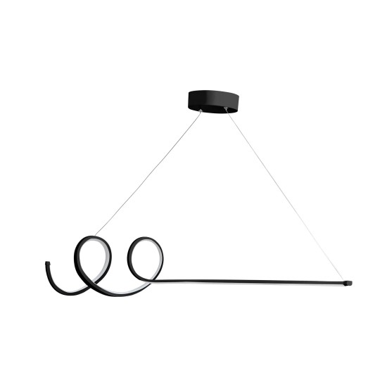Chandelier Waterwave - Black Body, White Light Black Opviq Chandelier Waterwave - Black Body, White Light Black