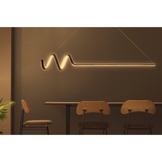 Opviq Chandelier Waterwave - Black Body, Yellow Light Black