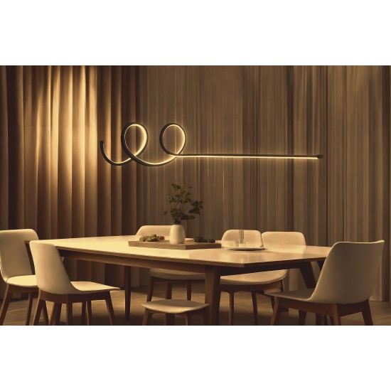 Opviq Chandelier Waterwave - Black Body, Yellow Light Black