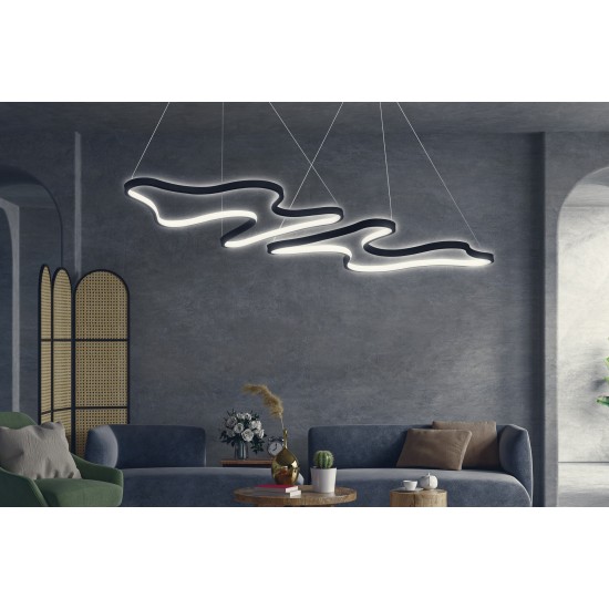 Chandelier Duple Artisan - Black Body, White Light Black Opviq Chandelier Duple Artisan - Black Body, White Light Black