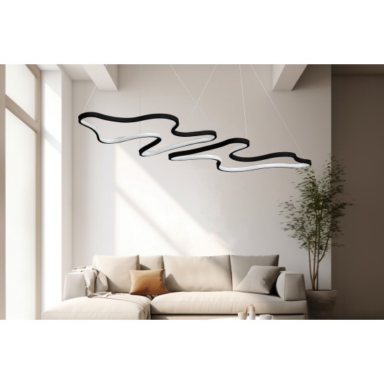 Chandelier Duple Artisan - Black Body, Yellow Light Black Opviq Chandelier Duple Artisan - Black Body, Yellow Light Black