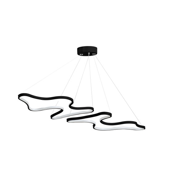 Chandelier Duple Artisan - Black Body, Yellow Light Black Opviq Chandelier Duple Artisan - Black Body, Yellow Light Black