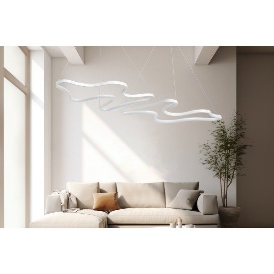 Chandelier Duple Artisan - White Body, White Light White Opviq Chandelier Duple Artisan - White Body, White Light White