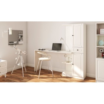Study Desk & Bookshelf Rb-021 Matte White