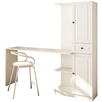 Study Desk & Bookshelf Rb-021 Matte White