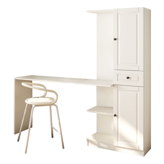 Study Desk & Bookshelf Rb-021 Matte White Study Desk & Bookshelf Rb-021 Matte White