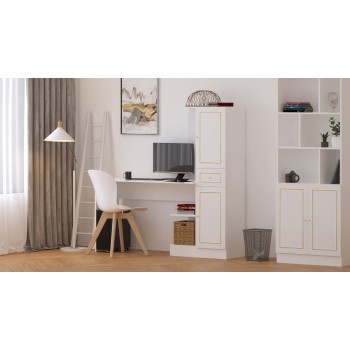 Study Desk & Bookshelf Rb-087 Matte White