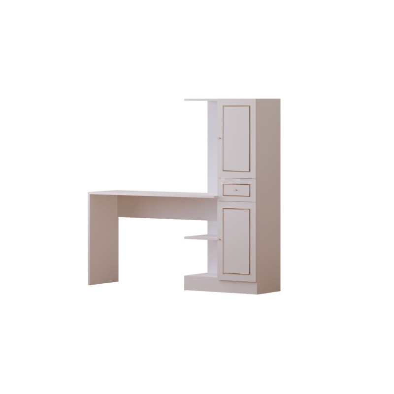 Study Desk & Bookshelf Rb-087 Matte White