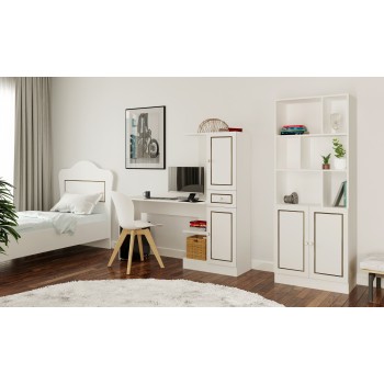 Study Desk & Bookshelf Rb-098 Matte White