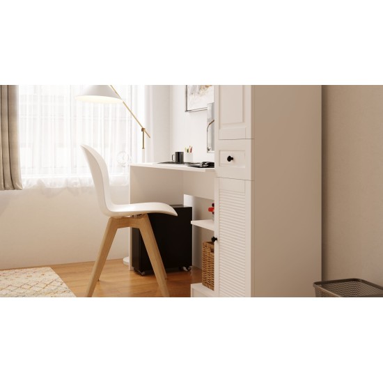 Study Desk & Bookshelf Rb-116 Matte White Study Desk & Bookshelf Rb-116 Matte White