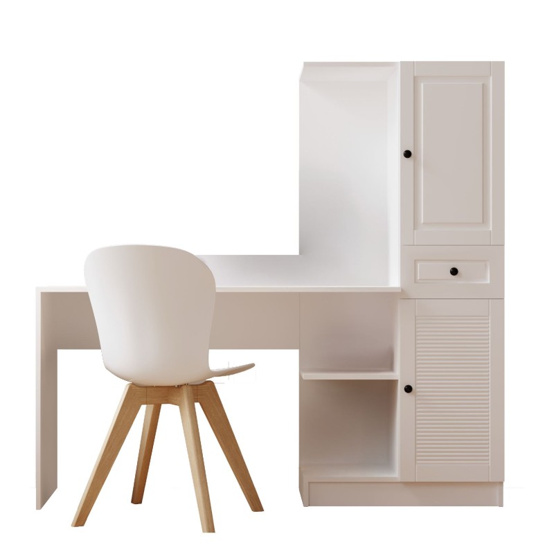 Study Desk & Bookshelf Rb-116 Matte White