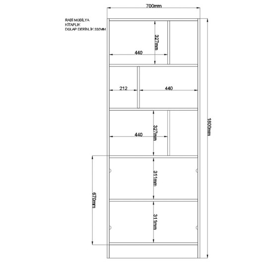 Bookshelf Rb-117 Matte White