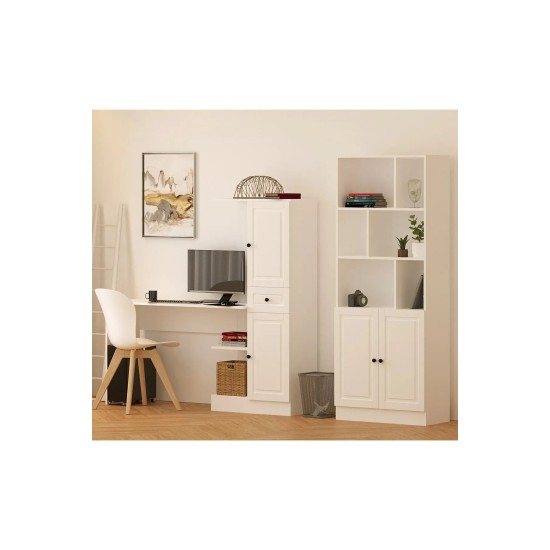 Study Desk & Bookshelf Rb1000401557 Matte White Study Desk & Bookshelf Rb1000401557 Matte White