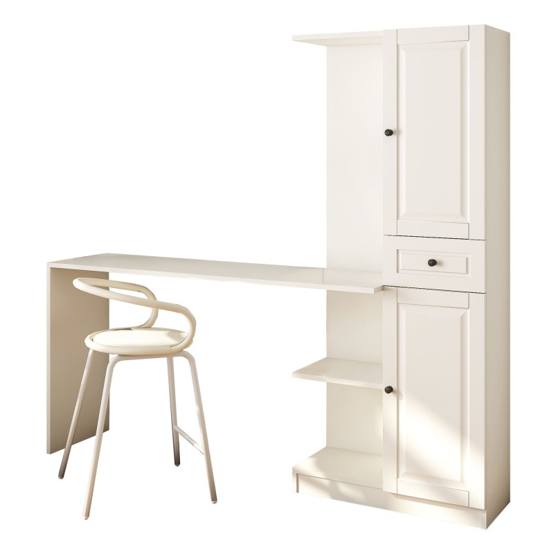 Study Desk & Bookshelf Rb1000401557 Matte White