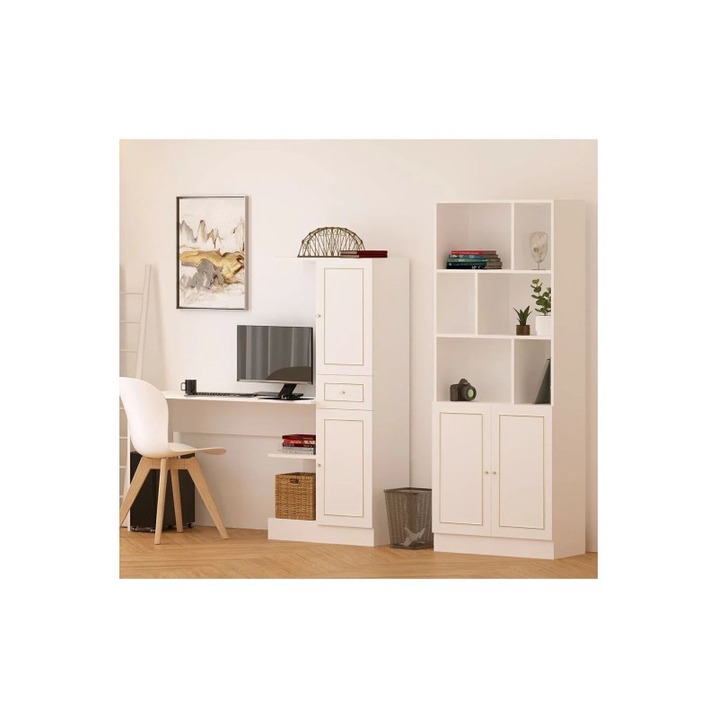 Study Desk & Bookshelf Rb1000401558 Matte White