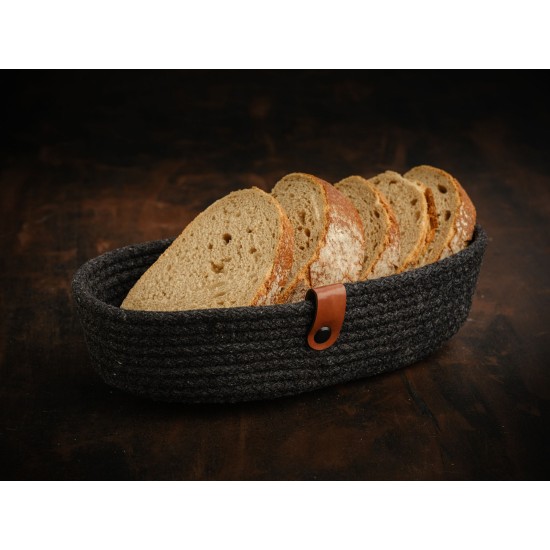 Cotton Bread Basket Set (4 Pieces) JUT01001108D Black Aberto Design Cotton Bread Basket Set (4 Pieces) JUT01001108D Black