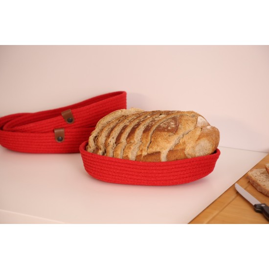 Aberto Design Cotton Bread Basket Set (3 Pieces) JUT01002101D Red