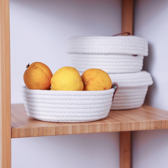 Aberto Design Cotton Basket Set (3 Pieces) JUT02001127D Ecru