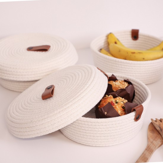 Cotton Basket Set (3 Pieces) JUT02002127D Ecru Aberto Design Cotton Basket Set (3 Pieces) JUT02002127D Ecru