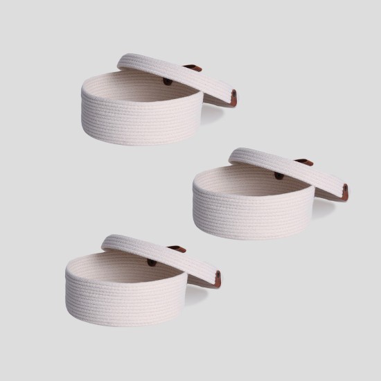 Cotton Basket Set (3 Pieces) JUT02002127D Ecru Aberto Design Cotton Basket Set (3 Pieces) JUT02002127D Ecru